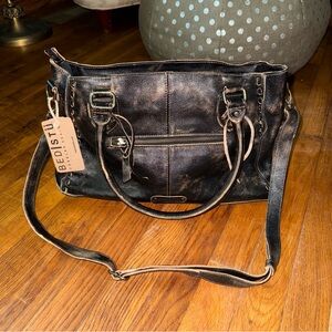 BED|STU Black Leather Shoulder Bag